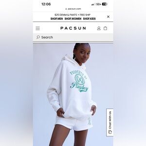 Pacsun oversized playboy hoodie/ size M/ White